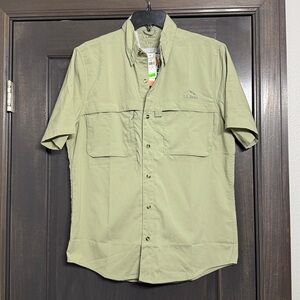 LL Bean NWT mens olive short Sleeve‎ performance Shirt S
